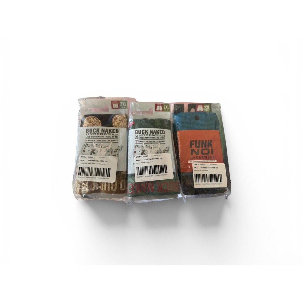 3pc Duluth Trading Co Buck Naked Funk No Mens Boxer Briefs Underwear Lot 2XL NEW